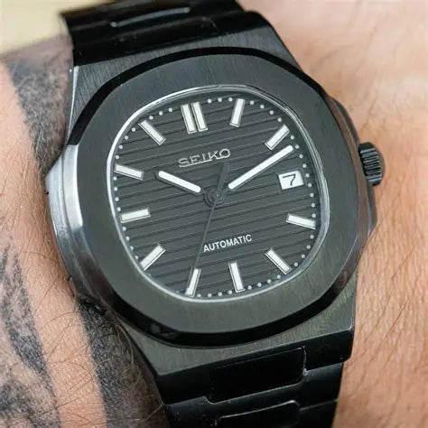 Seiko Mod Nautilus | Volledig Zwart