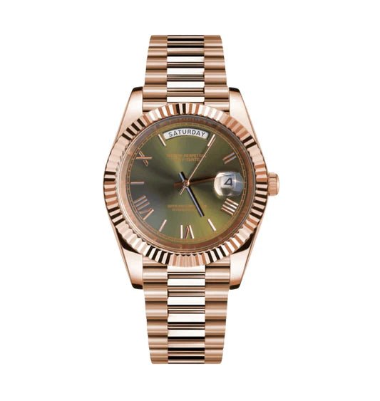 Day - Date Mod Olive | Rose Gold - TWTwatches