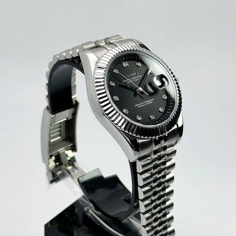 Seiko Mod Datejust Diamond | Black - TWTwatches