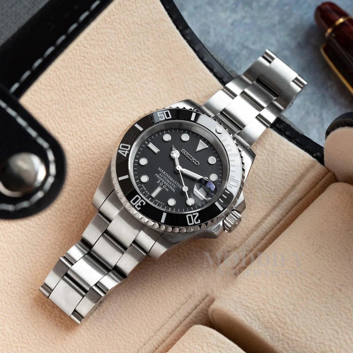 Seiko Mod Submariner Classic | Silver - TWTwatches